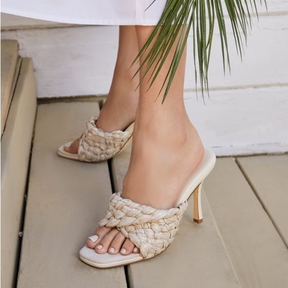 JustFab Summer Flared Heeled Mule | Size 9 - Picture 1 of 12